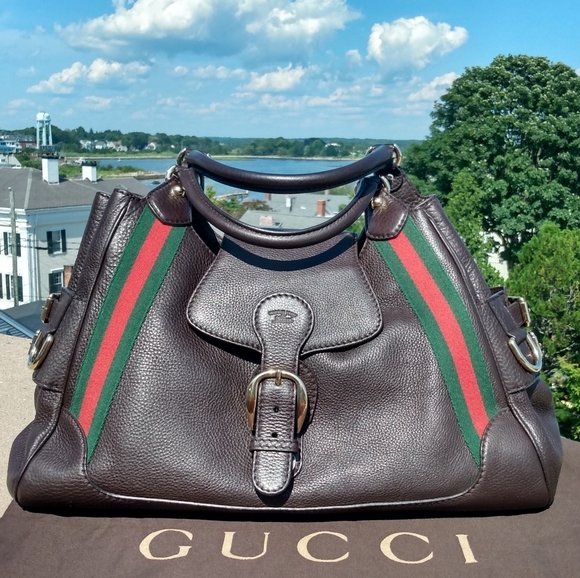 Gucci Heritage Web Leather Shoulder Bag - Picture 5 of 16